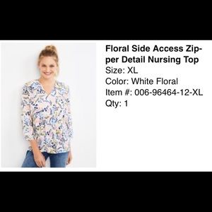 Floral zip access Nursing Top